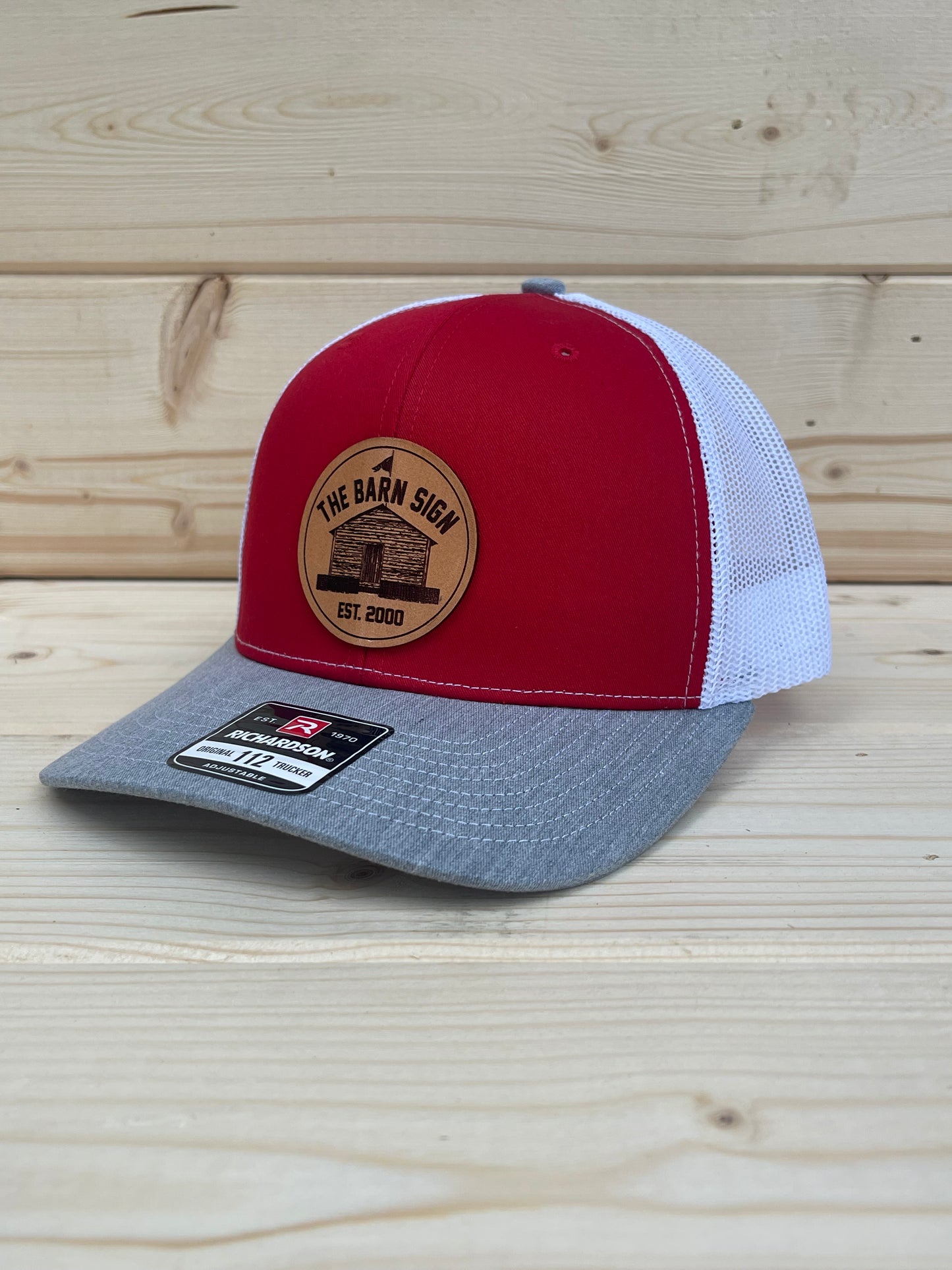 Barn Sign Hat - Tri-Color Heather Grey/Red/White/Tan