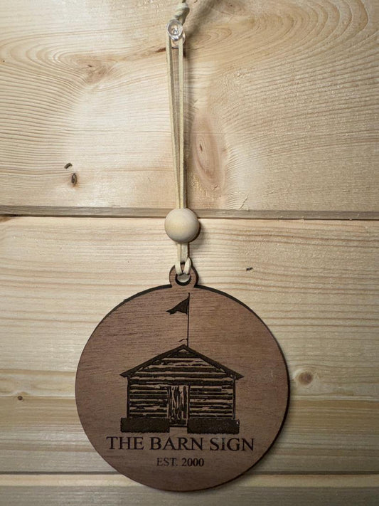 The Barn Sign Christmas Ornament - Wood